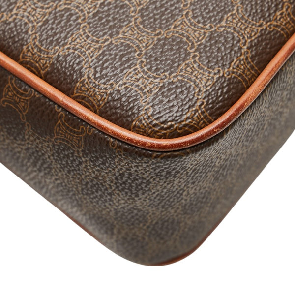 セリーヌ マカダム ショルダーバッグ ブラウン PVC レザー レディース CELINE 【中古】