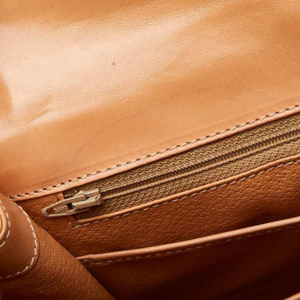 セリーヌ マカダム ハンドバッグ ブラウン PVC レザー レディース CELINE 【中古】