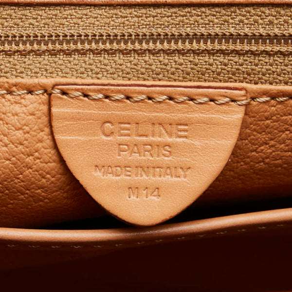 セリーヌ マカダム ハンドバッグ ブラウン PVC レザー レディース CELINE 【中古】