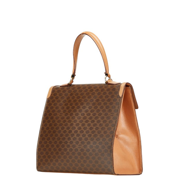 セリーヌ マカダム ハンドバッグ ブラウン PVC レザー レディース CELINE 【中古】