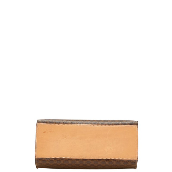 セリーヌ マカダム ハンドバッグ ブラウン PVC レザー レディース CELINE 【中古】