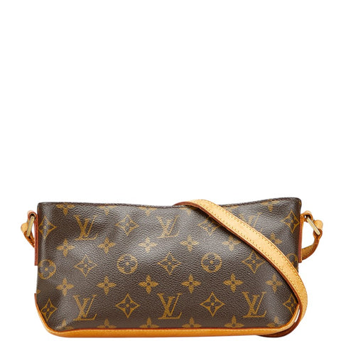 ルイ ヴィトン モノグラム トロター ショルダーバッグ M51240 ブラウン PVC レザー レディース LOUIS VUITTON 【中古】