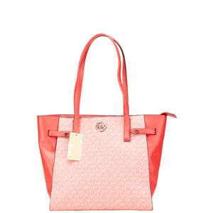 マイケルコース MKシグネチャー カルメン ラージ トートバッグ ショルダーバッグ 35S2GNMT3B レッド系 PVC レディース Michael Kors 【中古】
