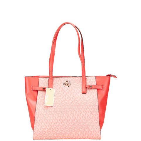マイケルコース MKシグネチャー カルメン ラージ トートバッグ ショルダーバッグ 35S2GNMT3B レッド系 PVC レディース Michael Kors 【中古】