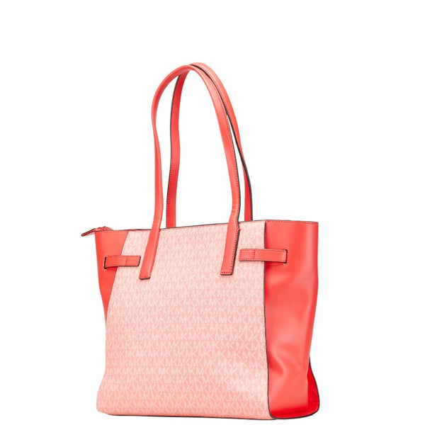 マイケルコース MKシグネチャー カルメン ラージ トートバッグ ショルダーバッグ 35S2GNMT3B レッド系 PVC レディース Michael Kors 【中古】