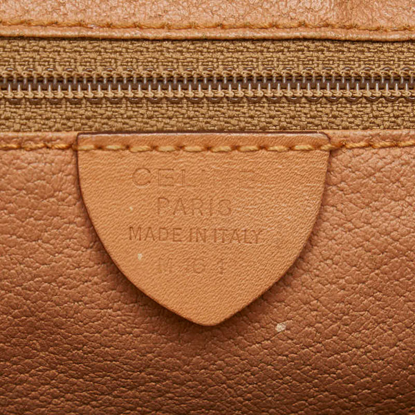 セリーヌ マカダム ハンドバッグ ブラウン PVC レザー レディース CELINE 【中古】