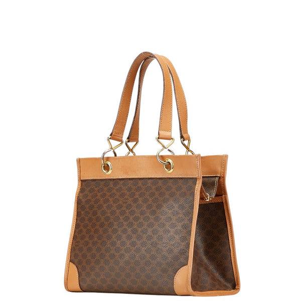 セリーヌ マカダム ハンドバッグ ブラウン PVC レザー レディース CELINE 【中古】