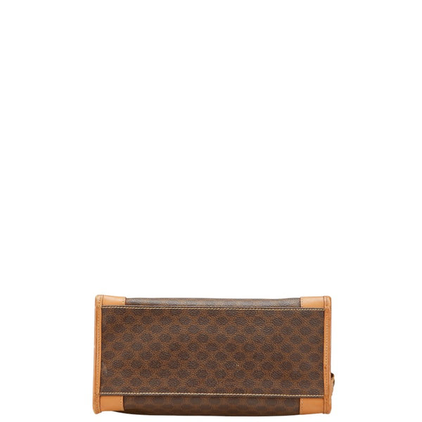 セリーヌ マカダム ハンドバッグ ブラウン PVC レザー レディース CELINE 【中古】