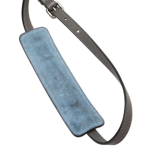 プラダ エティケット スタッズ 斜め掛け ショルダーバッグ 1BD082 グレー レザー レディース PRADA 【中古】