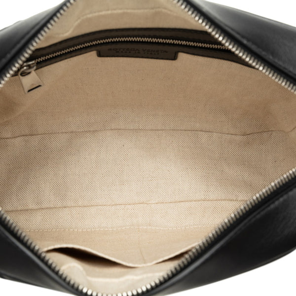 ボッテガヴェネタ イントレチャート 斜め掛け ショルダーバッグ ブラック レザー レディース BOTTEGAVENETA 【中古】