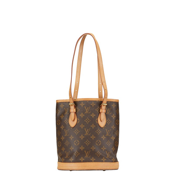 ルイ ヴィトン モノグラム プチ バケットPM ハンドバッグ M42238 ブラウン PVC レザー レディース LOUIS VUITTON 【中古】
