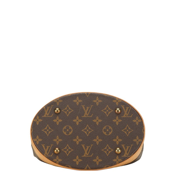 ルイ ヴィトン モノグラム プチ バケットPM ハンドバッグ M42238 ブラウン PVC レザー レディース LOUIS VUITTON 【中古】