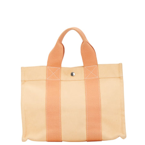エルメス ボラボラPM ハンドバッグ トートバッグ オレンジ キャンバス レディース HERMES 【中古】