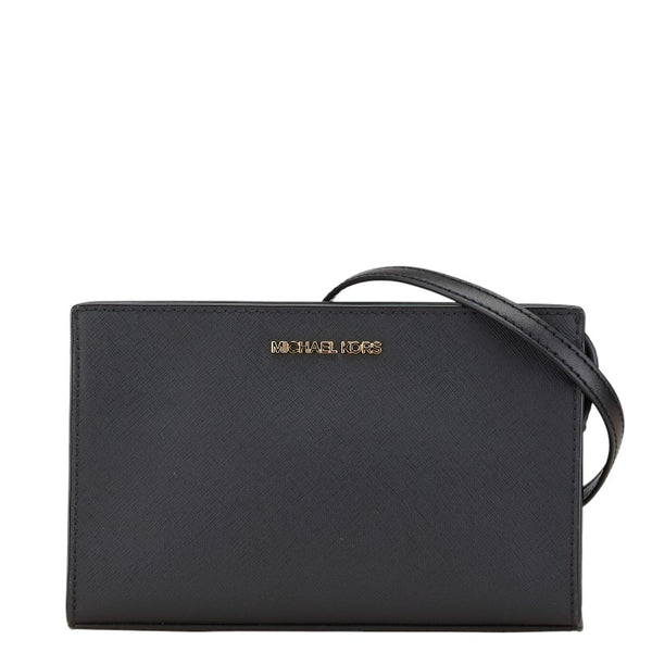マイケルコース SHEILA SM EW TZ XBODY 斜め掛け ショルダーバッグ クロスボディ ブラック PVC レディース Michael Kors 【中古】