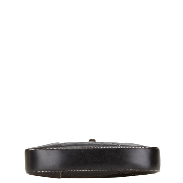 コーチ シグネチャー ワンショルダーバッグ ハンドバッグ ブラック レザー レディース COACH 【中古】