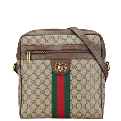 グッチ オフディア GGスプリーム シェリーライン 斜め掛け ショルダーバッグ 547934 ベージュ ブラウン PVC レザー レディース GUCCI 【中古】