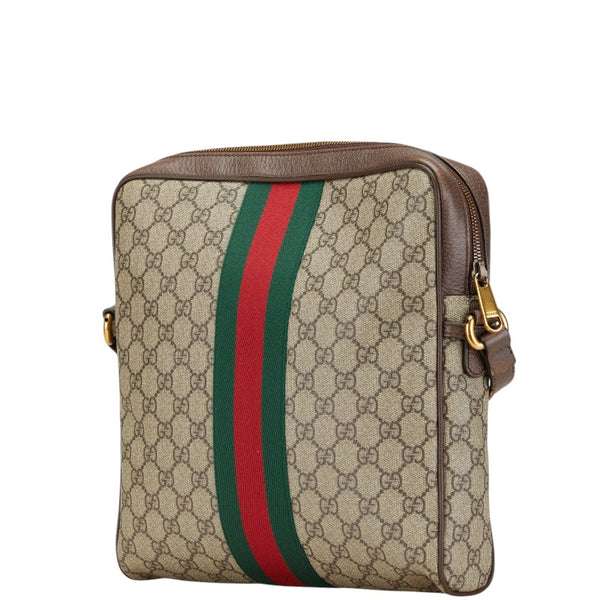 グッチ オフディア GGスプリーム シェリーライン 斜め掛け ショルダーバッグ 547934 ベージュ ブラウン PVC レザー レディース GUCCI 【中古】