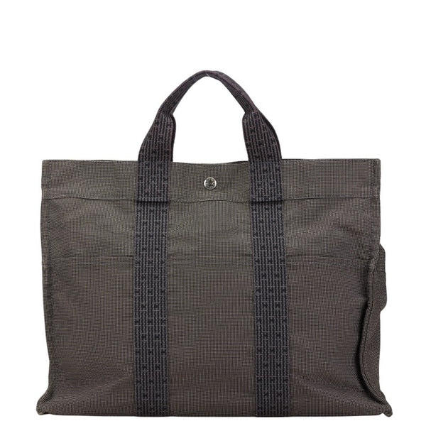 エルメス エールラインGM トートバッグ グレー キャンバス レディース HERMES 【中古】