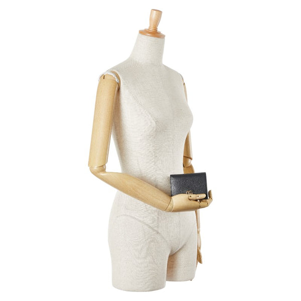 グッチ GGマーモント ダブルG コンパクトウォレット カードケース 456126 レザー レディース GUCCI 【中古】