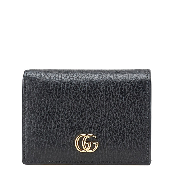 グッチ GGマーモント ダブルG コンパクトウォレット カードケース 456126 レザー レディース GUCCI 【中古】