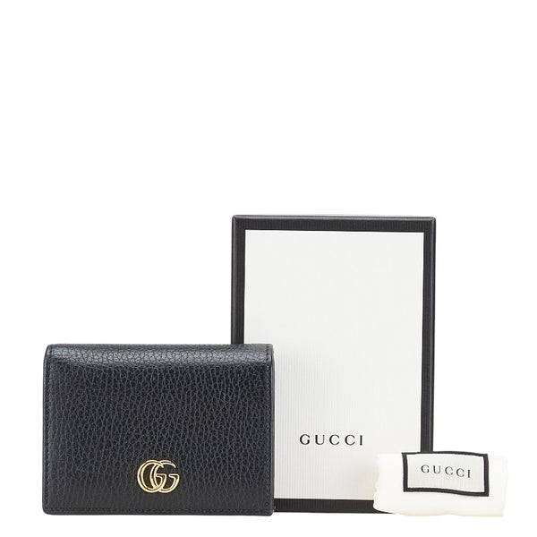 グッチ GGマーモント ダブルG コンパクトウォレット カードケース 456126 レザー レディース GUCCI 【中古】