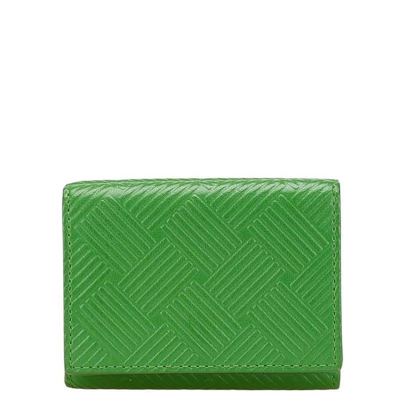 ボッテガヴェネタ デボスイントレチャート 二つ折り財布 グリーン レザー レディース BOTTEGAVENETA 【中古】