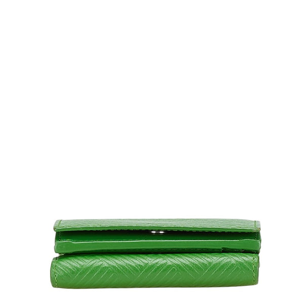 ボッテガヴェネタ デボスイントレチャート 二つ折り財布 グリーン レザー レディース BOTTEGAVENETA 【中古】