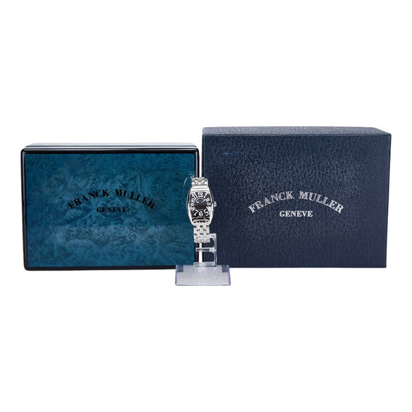 フランクミュラー トノーカーベックス 腕時計 1752B クオーツ ブラック文字盤 ステンレススチール レディース FRANCK MULLER 【中古】