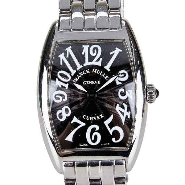 フランクミュラー トノーカーベックス 腕時計 1752B クオーツ ブラック文字盤 ステンレススチール レディース FRANCK MULLER 【中古】
