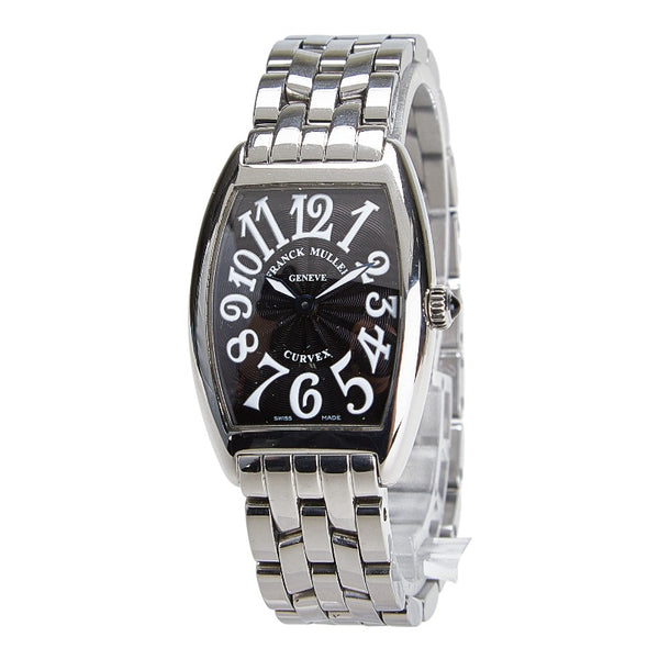 フランクミュラー トノーカーベックス 腕時計 1752B クオーツ ブラック文字盤 ステンレススチール レディース FRANCK MULLER 【中古】