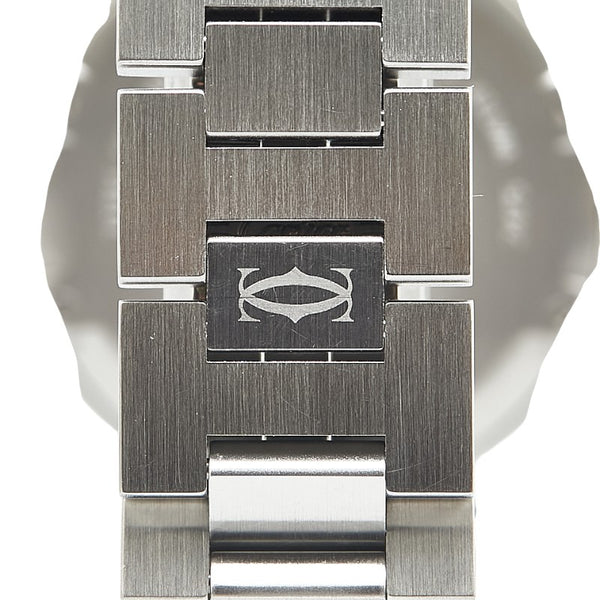 カルティエ パシャC ビックデイト 腕時計 W31044M7 自動巻き ホワイト文字盤 ステンレススチール レディース CARTIER 【中古】