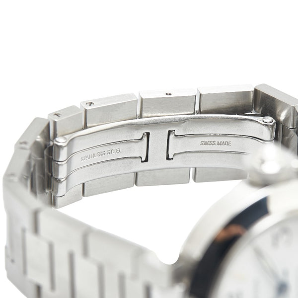 カルティエ パシャC ビックデイト 腕時計 W31044M7 自動巻き ホワイト文字盤 ステンレススチール レディース CARTIER 【中古】