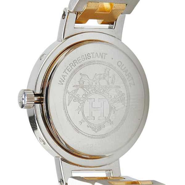 エルメス クリッパー 腕時計 クオーツ ホワイト文字盤 ステンレススチール メッキ レディース HERMES 【中古】
