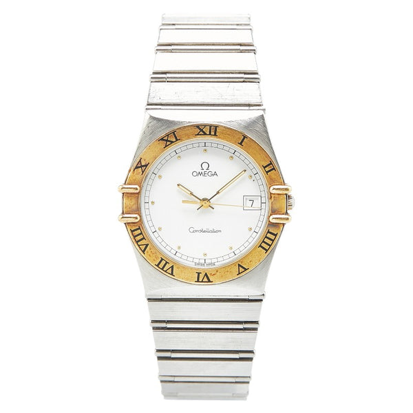 オメガ コンステレーション 腕時計 クオーツ ホワイト文字盤 ステンレススチール メッキ メンズ OMEGA 【中古】