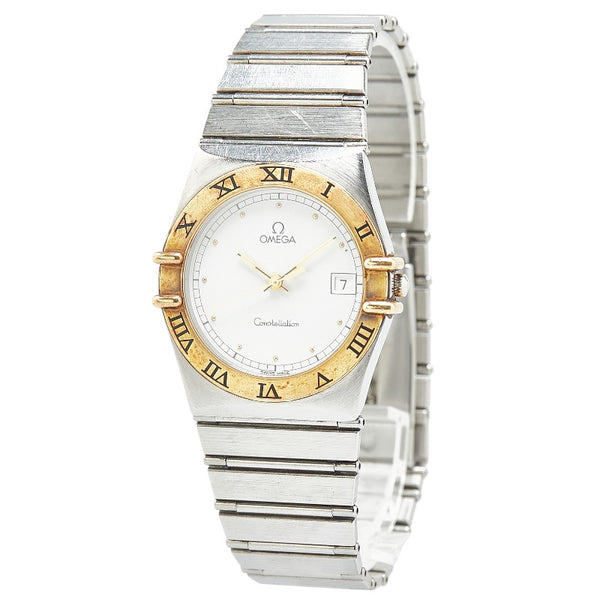 オメガ コンステレーション 腕時計 クオーツ ホワイト文字盤 ステンレススチール メッキ メンズ OMEGA 【中古】