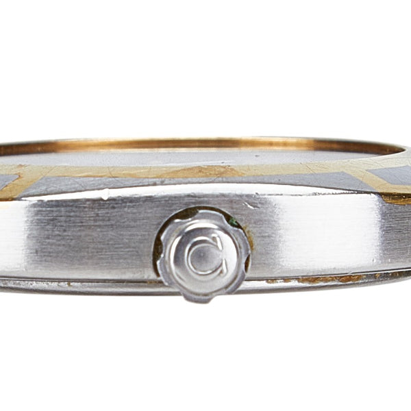 オメガ シーマスター ポラリス デイト 腕時計 2510.40 クオーツ グレー文字盤 ステンレススチール イエローゴールド メンズ OMEGA 【中古】