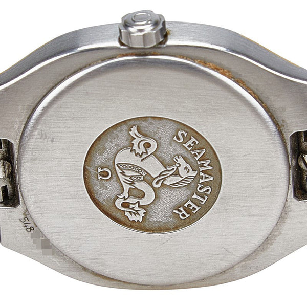 オメガ シーマスター ポラリス デイト 腕時計 2510.40 クオーツ グレー文字盤 ステンレススチール イエローゴールド メンズ OMEGA 【中古】