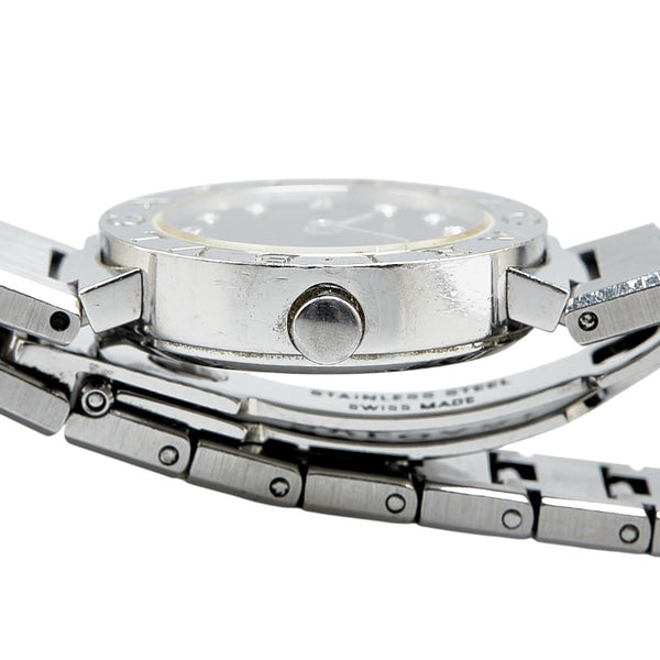 ブルガリ ブルガリブルガリ 12Pダイヤ 腕時計 BB23SS クオーツ ブラック文字盤 ステンレススチール レディース BVLGARI 【中古】