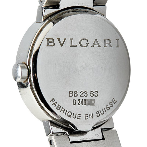 ブルガリ ブルガリブルガリ 12Pダイヤ 腕時計 BB23SS クオーツ ブラック文字盤 ステンレススチール レディース BVLGARI 【中古】