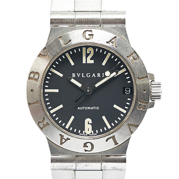 ブルガリ ディアゴノ スポーツ 腕時計 LCV29S 自動巻き ブラック文字盤 ステンレススチール レディース BVLGARI 【中古】