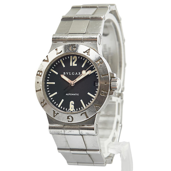 ブルガリ ディアゴノ スポーツ 腕時計 LCV29S 自動巻き ブラック文字盤 ステンレススチール レディース BVLGARI 【中古】