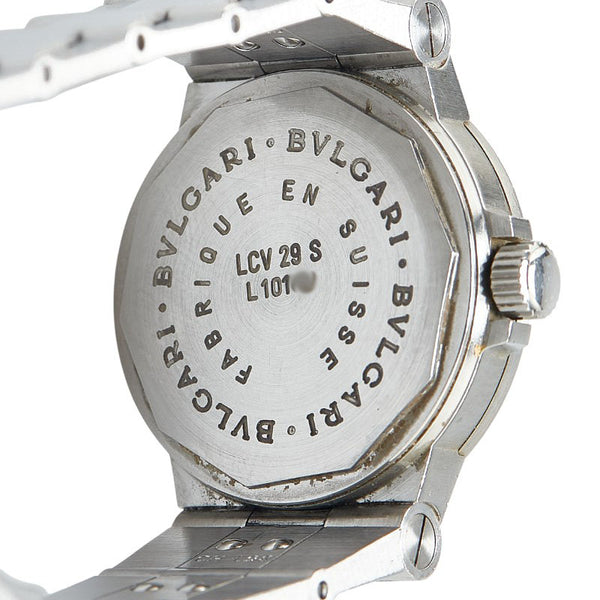 ブルガリ ディアゴノ スポーツ 腕時計 LCV29S 自動巻き ブラック文字盤 ステンレススチール レディース BVLGARI 【中古】