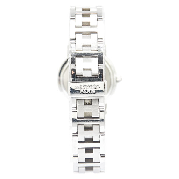エルメス クリッパー 腕時計 CL4.210 クオーツ オレンジ文字盤 ステンレススチール レディース HERMES 【中古】