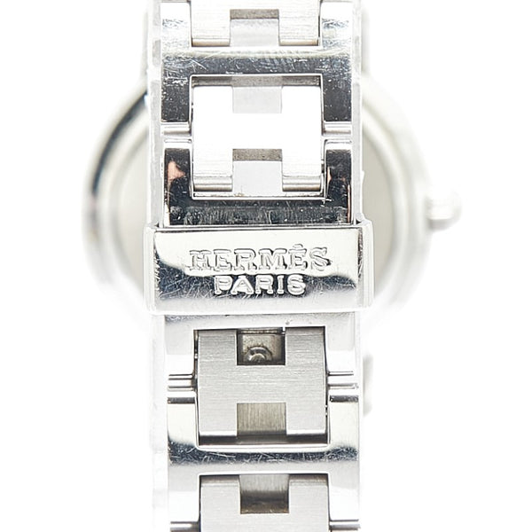 エルメス クリッパー 腕時計 CL4.210 クオーツ オレンジ文字盤 ステンレススチール レディース HERMES 【中古】