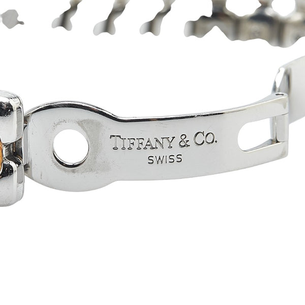 ティファニー ティソロ 腕時計 L0112 クオーツ ホワイト文字盤 ステンレススチール メッキ レディース TIFFANY&Co. 【中古】