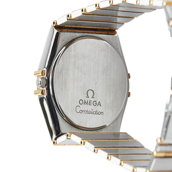 オメガ コンステレーション 腕時計 クオーツ ゴールド文字盤 ステンレススチール メッキ レディース OMEGA 【中古】
