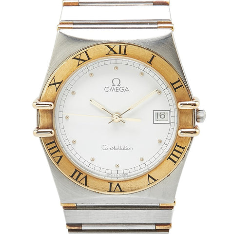 オメガ コンステレーション 腕時計 クオーツ ホワイト文字盤 ステンレススチール メッキ メンズ OMEGA 【中古】