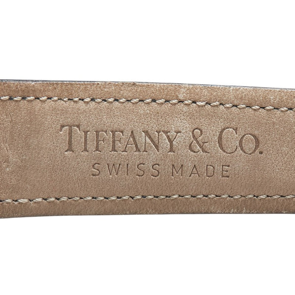 ティファニー クラシック ラウンド ローマ 腕時計 クオーツ ホワイト文字盤 ステンレススチール レザー メンズ TIFFANY&Co. 【中古】