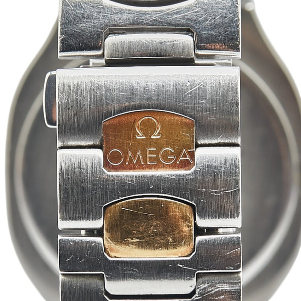 オメガ シーマスター ポラリス 腕時計 クオーツ ゴールド文字盤 ステンレススチール イエローゴールド レディース OMEGA 【中古】