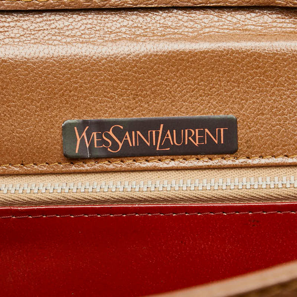サンローラン パイソン型押し ワンショルダーバッグ ブラウン レザー レディース SAINT LAURENT 【中古】